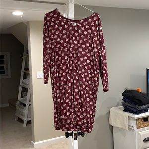 Maroon floral dress